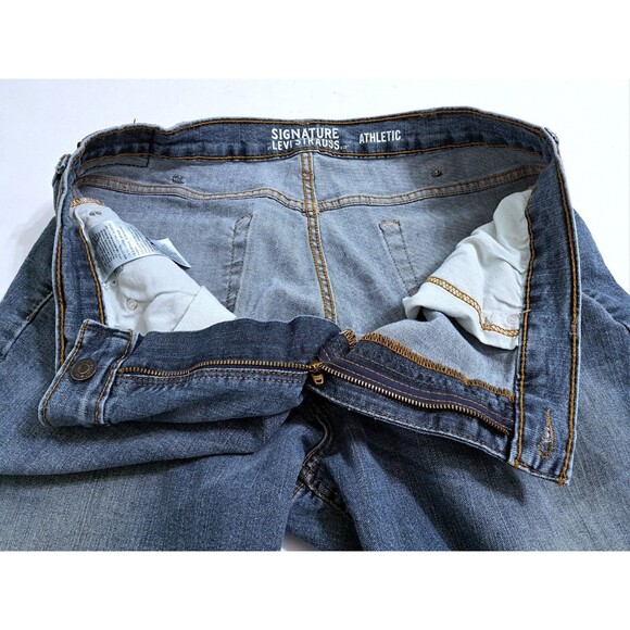 Levi’s Mens 38x32 Blue Jeans Straight Fit Pants Denim Faded Distressed - Picture 3 of 11